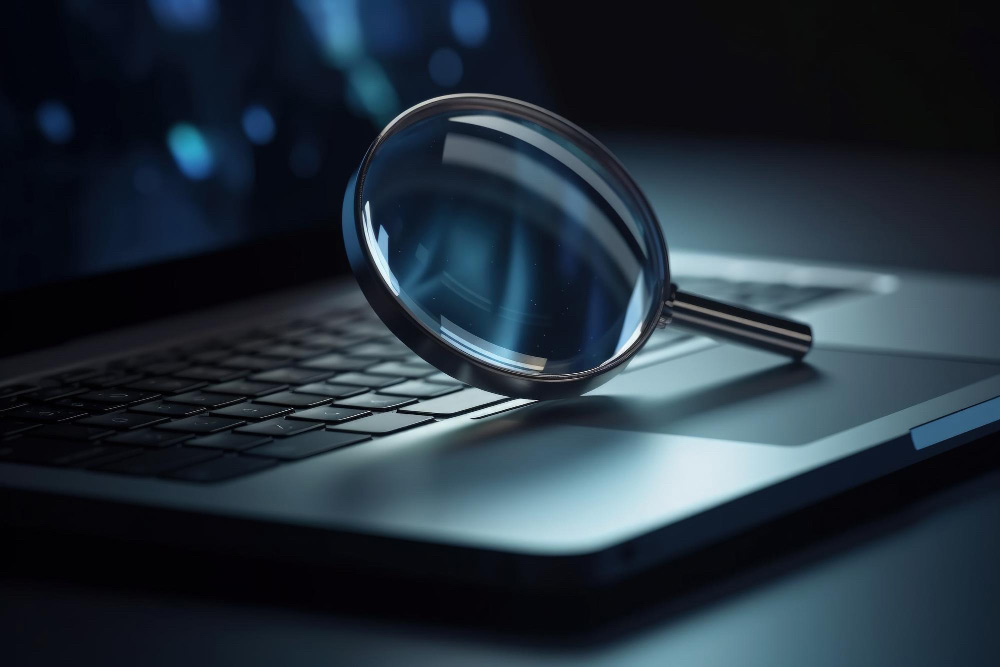 Loupe-et-illustration-d'ordinateur-portable-illustrant--la-search-console Loupe-et-illustration-d'ordinateur-portable-illustrant-la-search-console