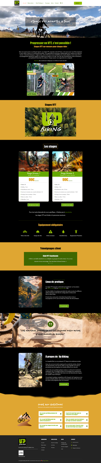 Up-biking page d'accueil