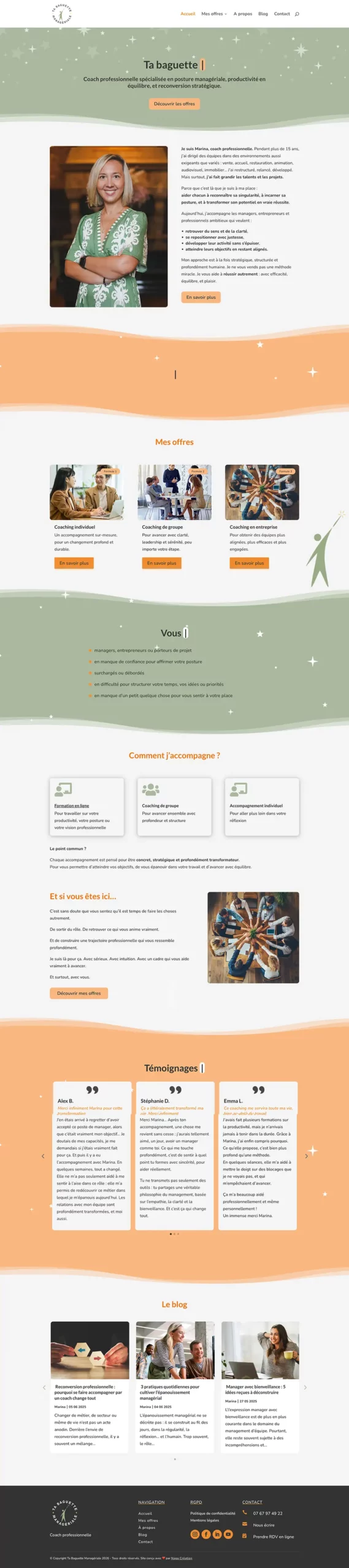 Douce-é-Miel site internet page d'accueil