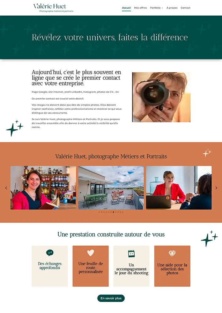 Valérie Huet - Photographe Métiers et portraits création de site vitrine à Gagny