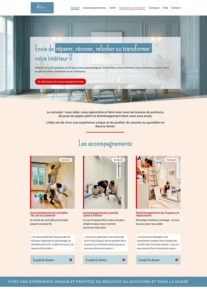 Helene sans les garcons_partie 1 copie Site web one page décoratrice réalisé par Naga Création